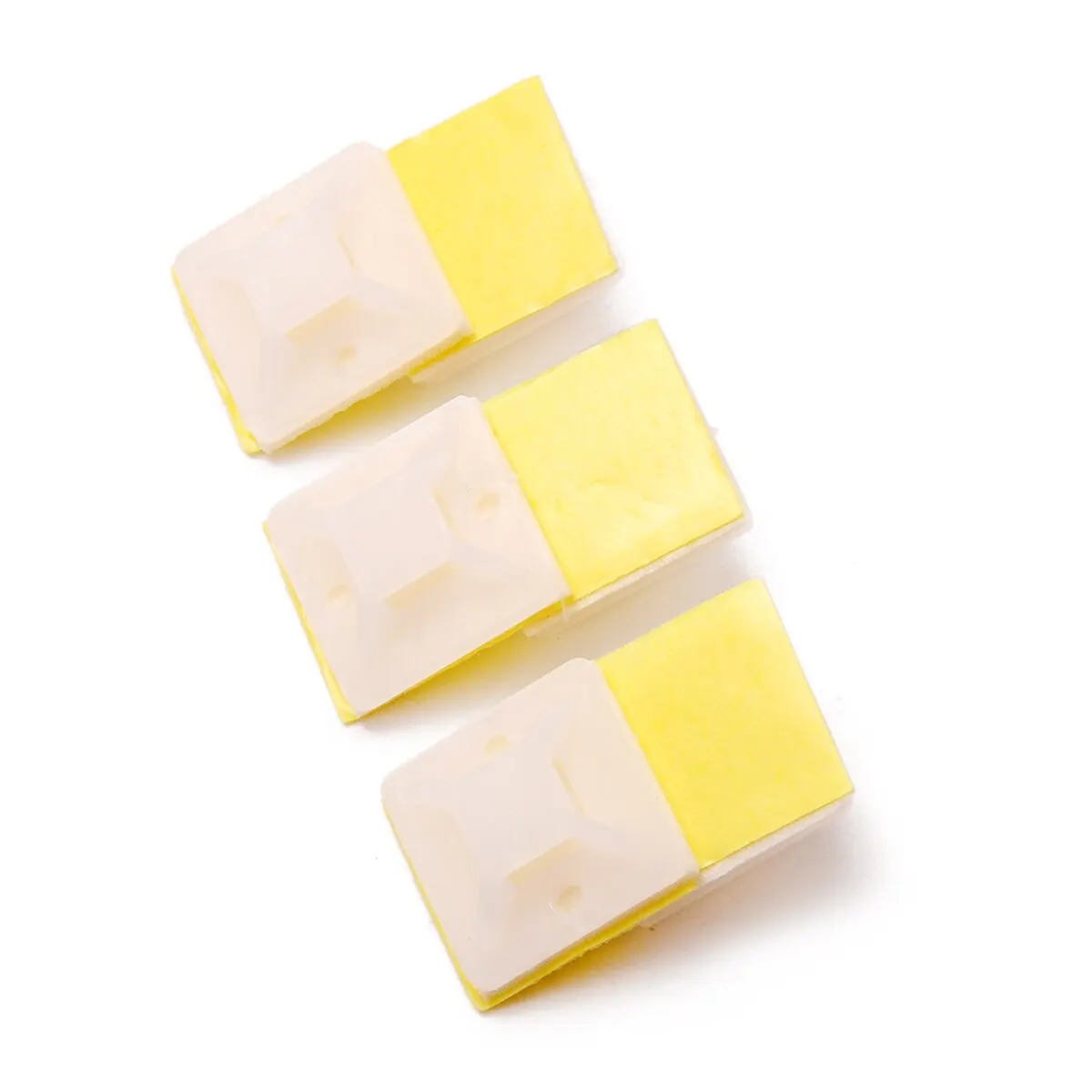 100 개/갑/팩 20*20mm 화이트 셀프 접착 케이블 와이어 지퍼 타이 마운트베이스 벽 홀더 나일론 배선 액세서리