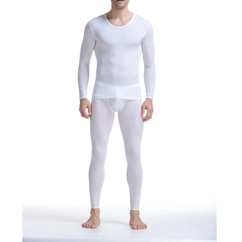 Male Ice Silk Undershirt Sets Ultra 