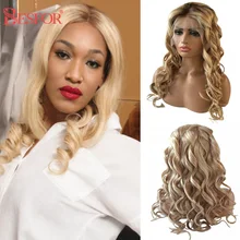 Cheap Loose Wave Lace Front Human Hair Wigs Highlights Blonde 13*6 Lace Frontal Curly Glueless Pre Plucked Wig For Black Women