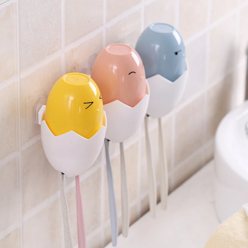 Держатель для зубной щетки для детей подставка самоклеющаяся Милая курица зубная щетка органайзер для хранения аксессуаров для ванной комнаты 1 шт. креативный