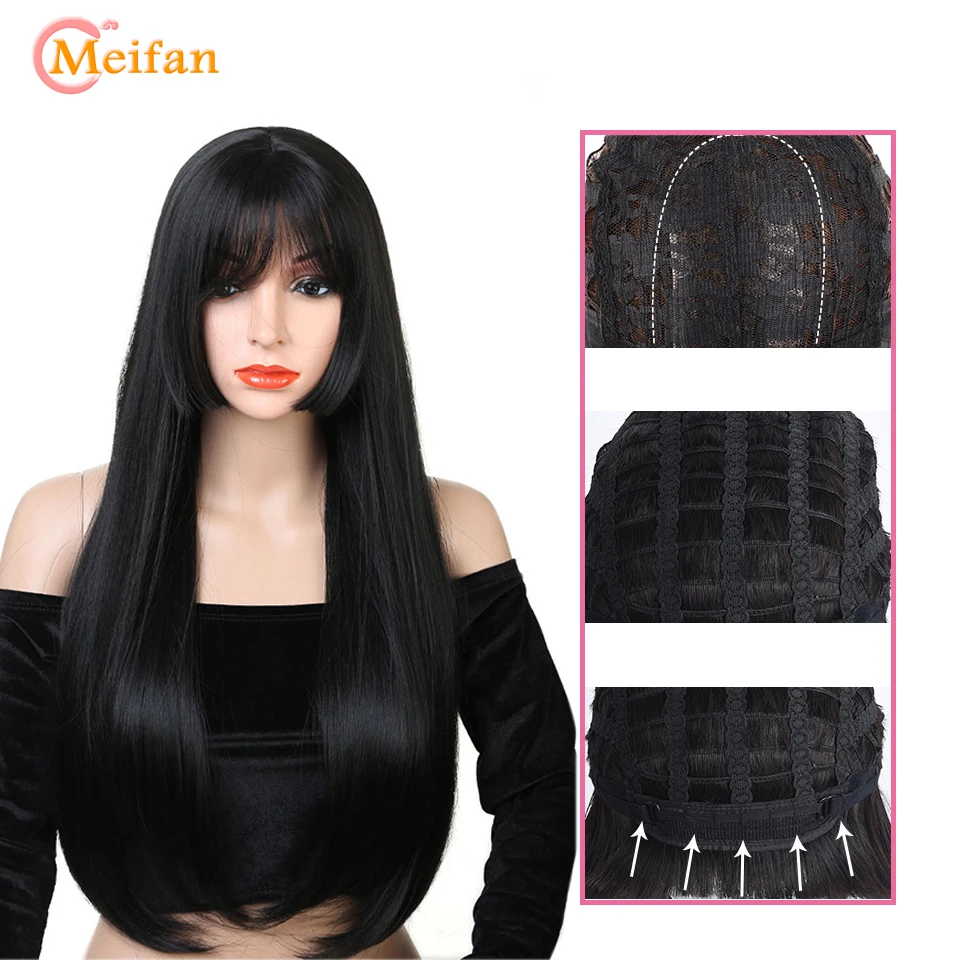 MEIFAN 80 см длинные Лолита парик принцесса срезанный парик три ножа принцесса девушка леди сладкий милый Лолита косплей аниме черный парик