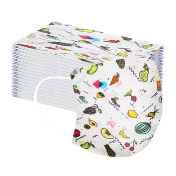 

One Time 50PCS Non-woven Face Mask Fashion Children Print Christmas 3Ply Ear Loop Mouth Cover Mouth Mask With Design Masque