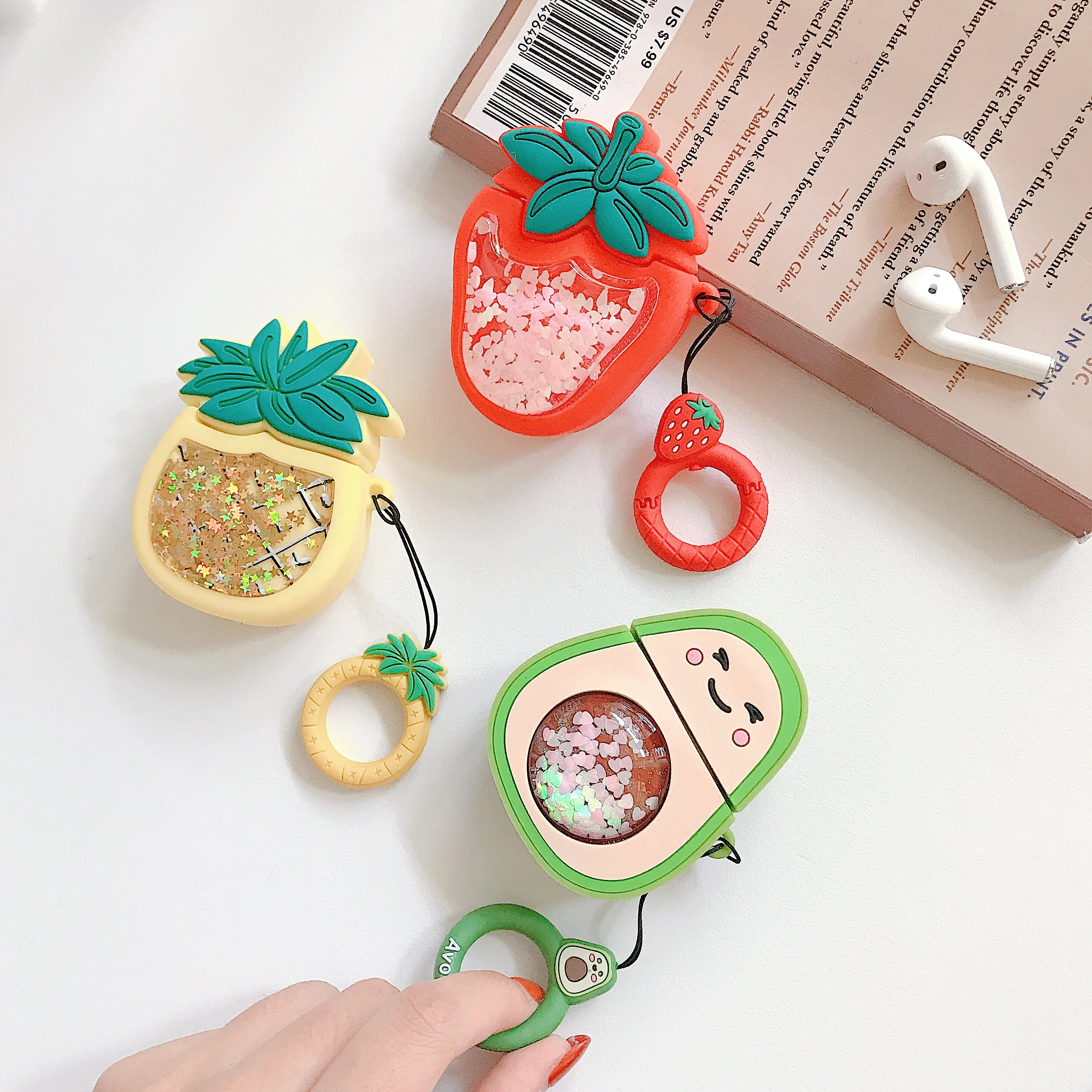 

Silicone Case For Apple AirPods Case Wireless Bluetooth Earphone Protective Cover For Airpods 2 1 Charging Box 3D Fruit Cases