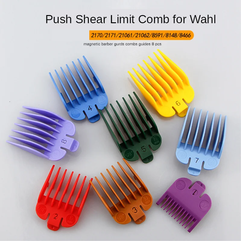 

8Pcs/Set For Wahl Universal Hair Clipper Limit Comb Guide Attachment Size Kit Colorful Guide Sizes Comb 3-25mm G0921