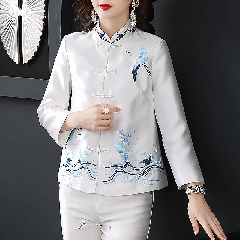 Китайский Топ женский qipao Топ hanfu Китайский cheongsam Топ tangsuit Восточный стиль костюм наряд для женщин Элегантная блузка