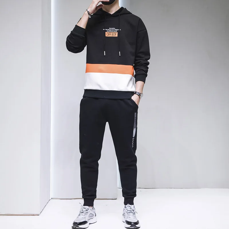 

Spring And Autumn Set Men's 2020 New Style Hoodie Casual Hooded Trend Korean-style Handsome Youth Students Sports Set