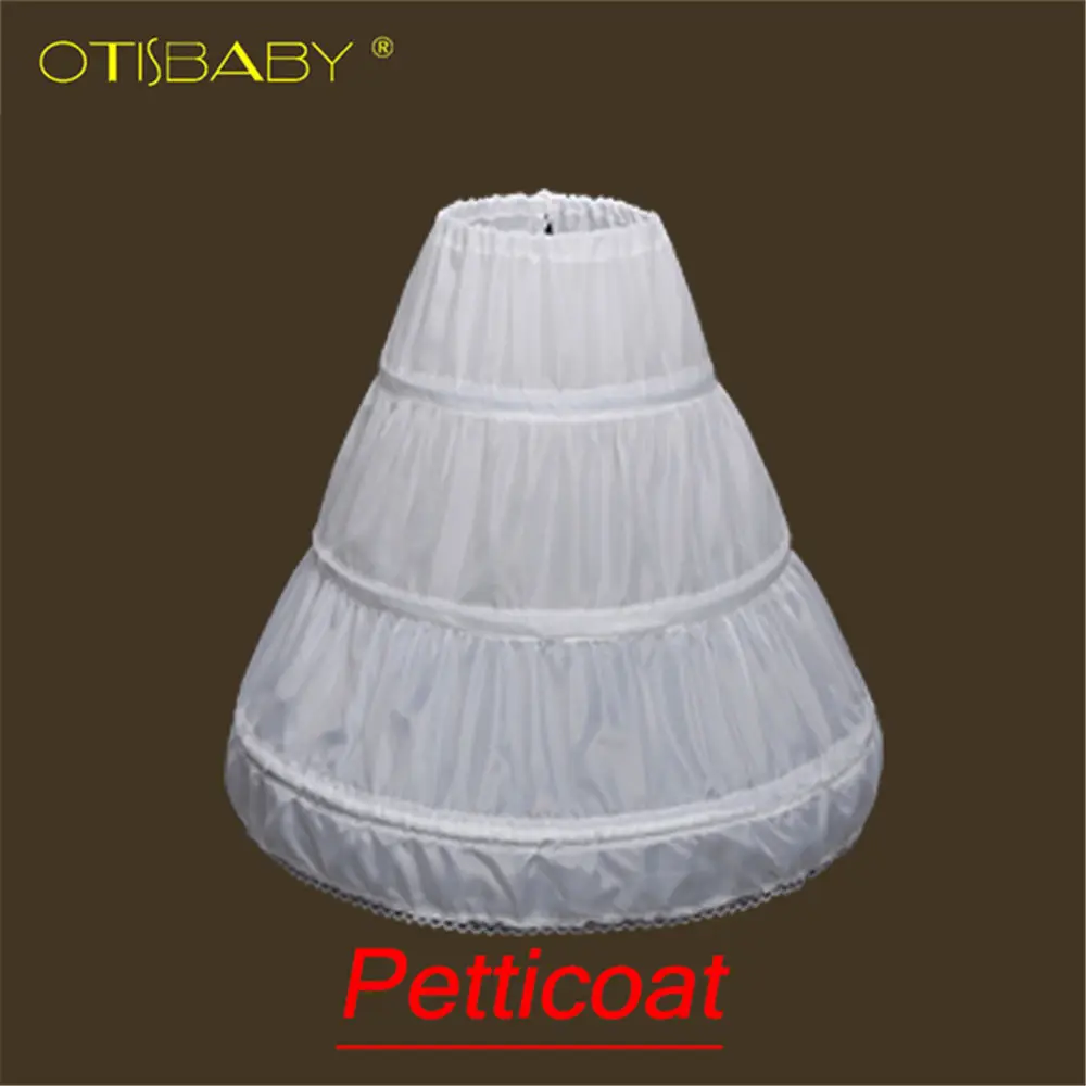 Petticoat Розовое Тюлевое платье с цветочным узором для девочек, длина до лодыжки, свадебное платье, Детские платья для дня рождения, выпускного вечера, детское роскошное бальное платье для первого причастия - Цвет: Petticoat
