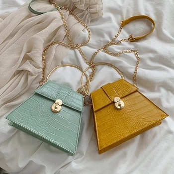 

Trapezoid Stone Pattern Crossbody Bags For Women 2019 Leather Shoulder Messenger Bag Women Handbags Metal Handle Female Tote New