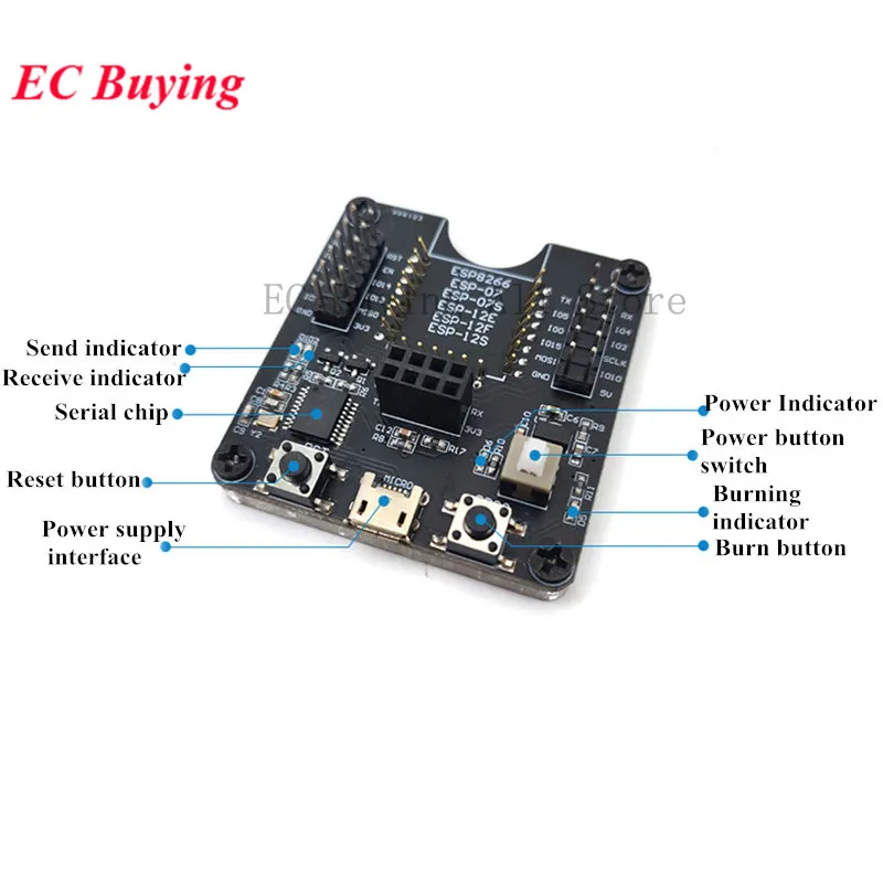 Фото ESP8266 ESP-WROOM-32 Совет по развитию Test ESP32 Burning Fixture Tool для ESP-12S ESP-12E ESP-12F ESP-07S ESP-01S ESP-WROOM-32D №4