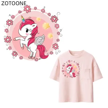 

ZOTOONE Unicorn Wreath Patches Animal Iron on Patch for Clothes Heat Transfers Stickers for Kids Applications DIY Appliques G