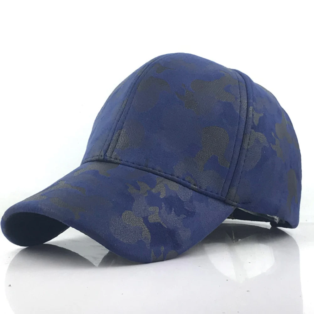 Модные регулируемые приталенные повседневные бейсболки Snapback Кожаные Замшевые уличные спортивные унисекс шапки Весна Лето PU камуфляж