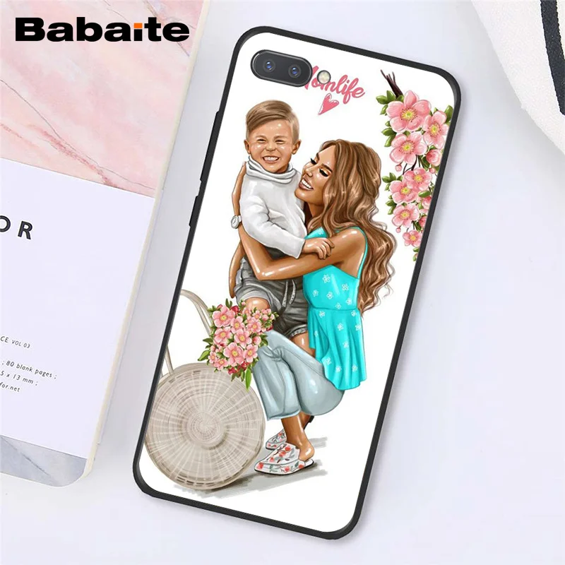 A11 Babaite модные черные каштановые волосы для мамы, дочки, сына, папы, PhoneCase для huawei Honor 8X9 10 20 Lite 7A 8A 5A 7C 10i View 20 - Цвет: A11