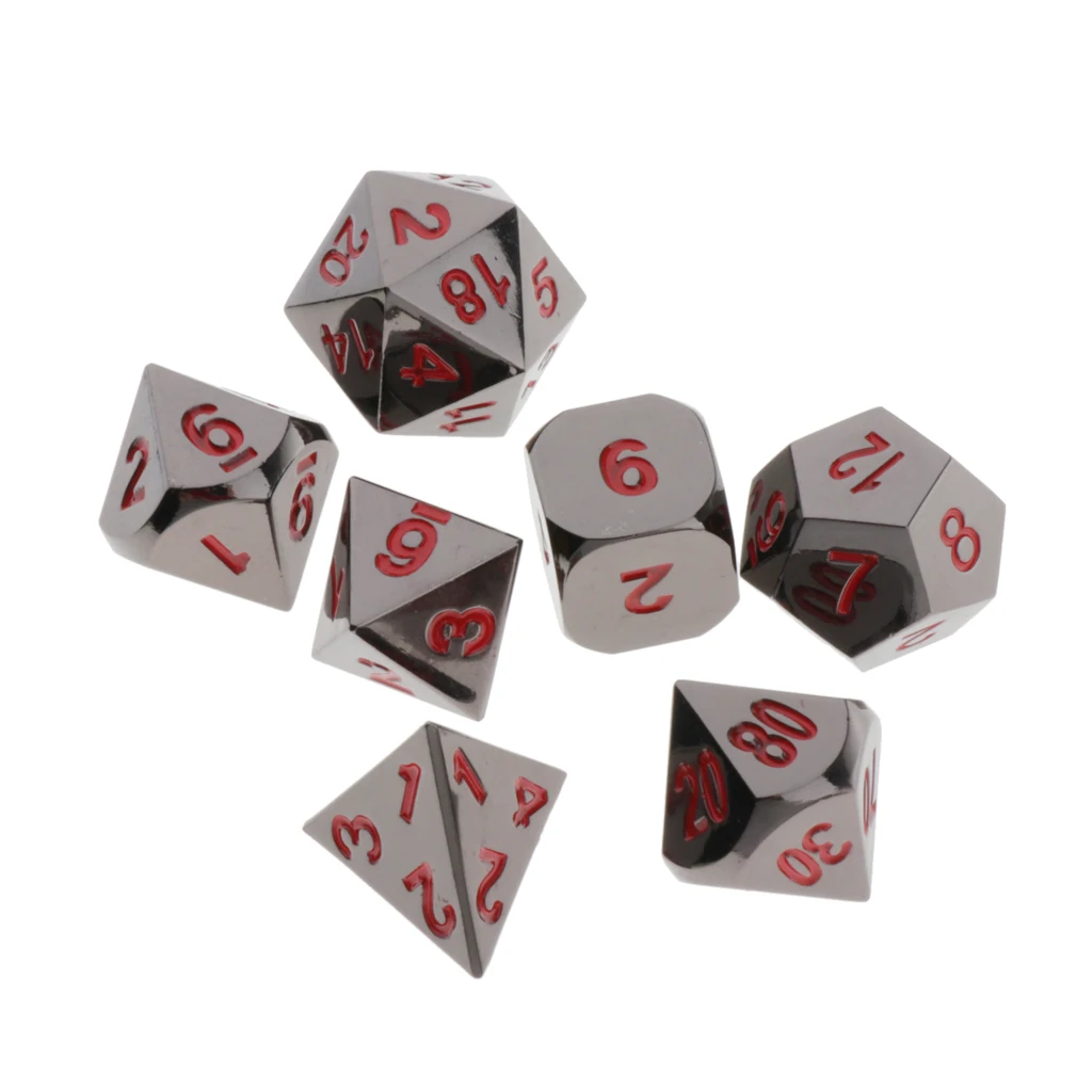 7 Pcs Polyhedral Dice Set D4 D6 D8 D10 D12 D20 Game Dice for Dungeons and Dragons Pathfinder DND RPG MTG Table Gaming Dices
