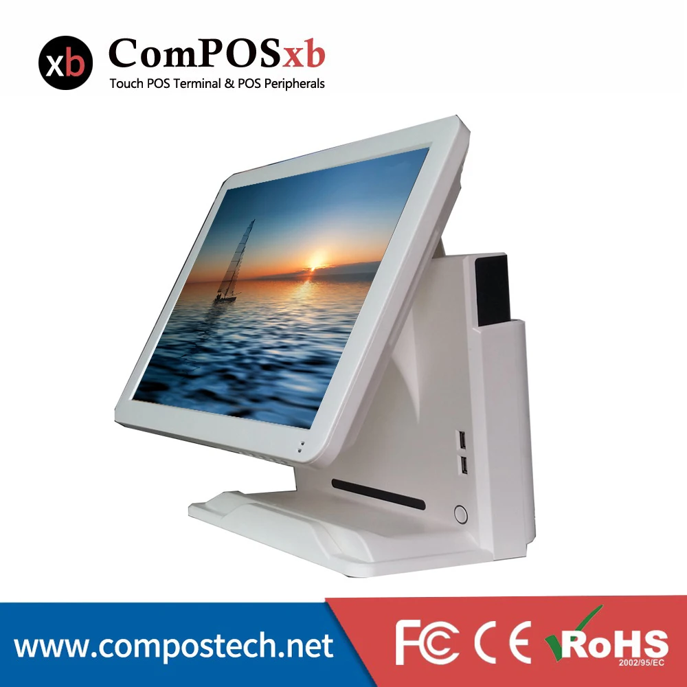 Compolxb 15 дюймов pos система простая в эксплуатации pos все в одном модном белом