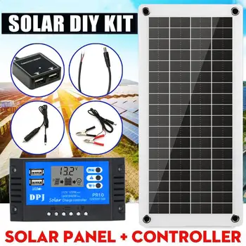 

New Dual USB 12V Flexible Solar Panel with Car Charger + 10/20/30/40A USB Solar Charger Controller for Outdoor Camping LED Light