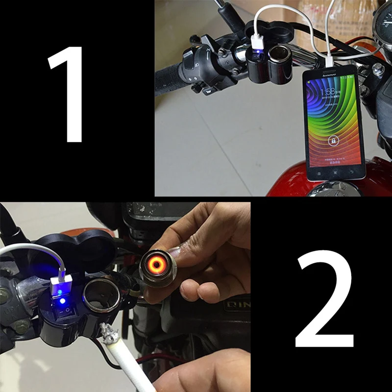 12V автомобиль мотоцикл велосипед Водонепроницаемый прикуриватель USB Мощность разъем зарядки