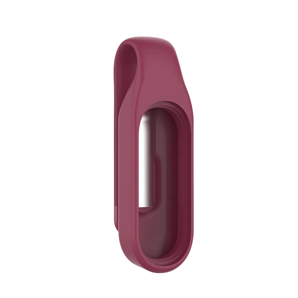 Сменный ремешок с металлическим зажимом для Xiaomi Mi 3, 4, браслет для часов, портативный ремешок с зажимом, водонепроницаемый защитный чехол - Цвет: Wine Red