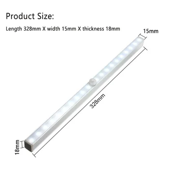

20LEDs USB Rechargeable LED Under Cabinet Light PIR Motion Sensor Wireless LED Under Cabinet Light Cabinet Closet Night Light