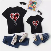 

Love Mother Daughter Matching T-shirts Family Set Summer Mom Mum Baby Mommy and Me Clothes Short Sleeve Women Girls Cotton Tops