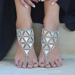 

Minimalist Doctrine Western Style Fashion Street Snap Trend Simple Cool Triangular Combination Mittens Beach Anklet Women's