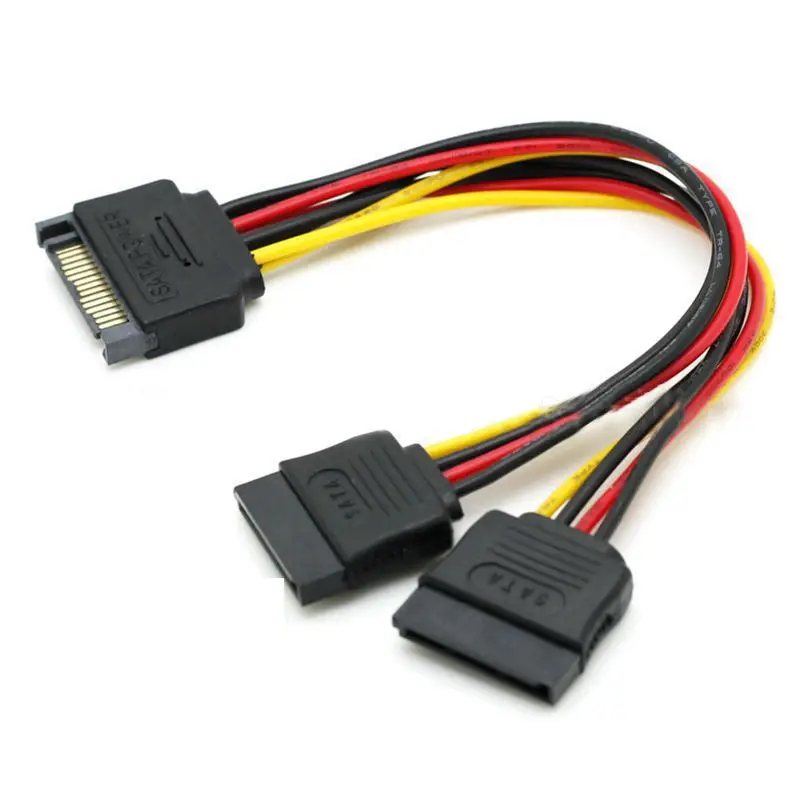 5 шт. 15 Pin SATA Мужской 2 распределитель SATA Женский кабель питания