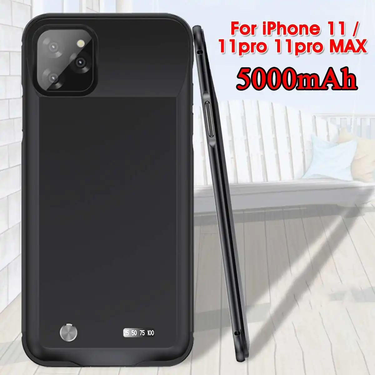 

LEORY 5000mAh Phone Battery Charging Case Battery Charger Thin Power Bank Cover For iPhone 11 6.1''/11pro max 6.5'' /11pro 5.8''