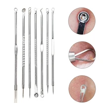 7 шт., средство для удаления черных точек, прыщей, прыщей, удаления пятен, набор игл для удаления черных точек, очиститель пор, очищающее средство для лица, инструменты для ухода за кожей