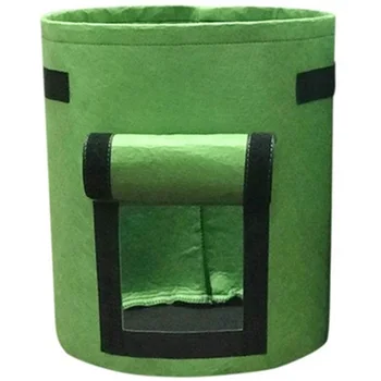 

3Pcs Non-Woven Nursery Bags Plant Grow Potato Planting Bag Fabric Seedling Pot 30X35Cm Green