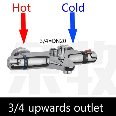 Латунный Интеллектуальный Термостатический смеситель для душа Скрытый кран для горячей и холодной воды клапан контроля температуры тройной набор - Цвет: B outlets up DN20