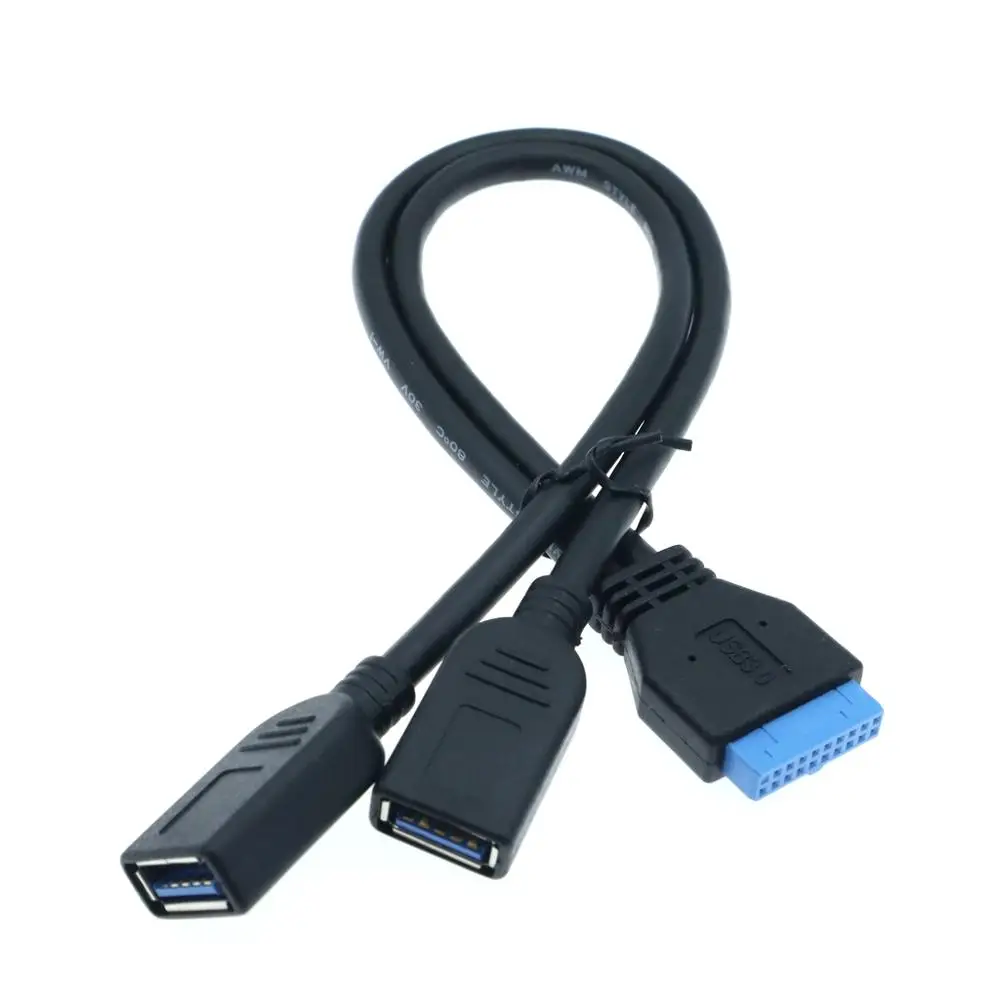 Материнская плата USB 3 0 20pin папа двойной мама кабель для ПК компьютер чехол 2 порта