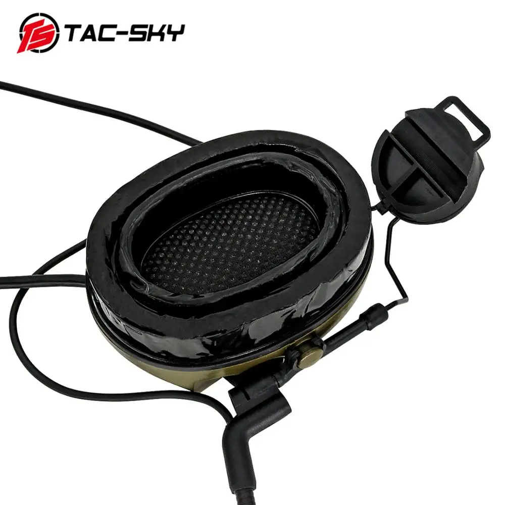TAC-SKY COMTAC III tactical comtac double pass helmet bracket silicone earmuffs military peltor headphones and tactical  u94ptt