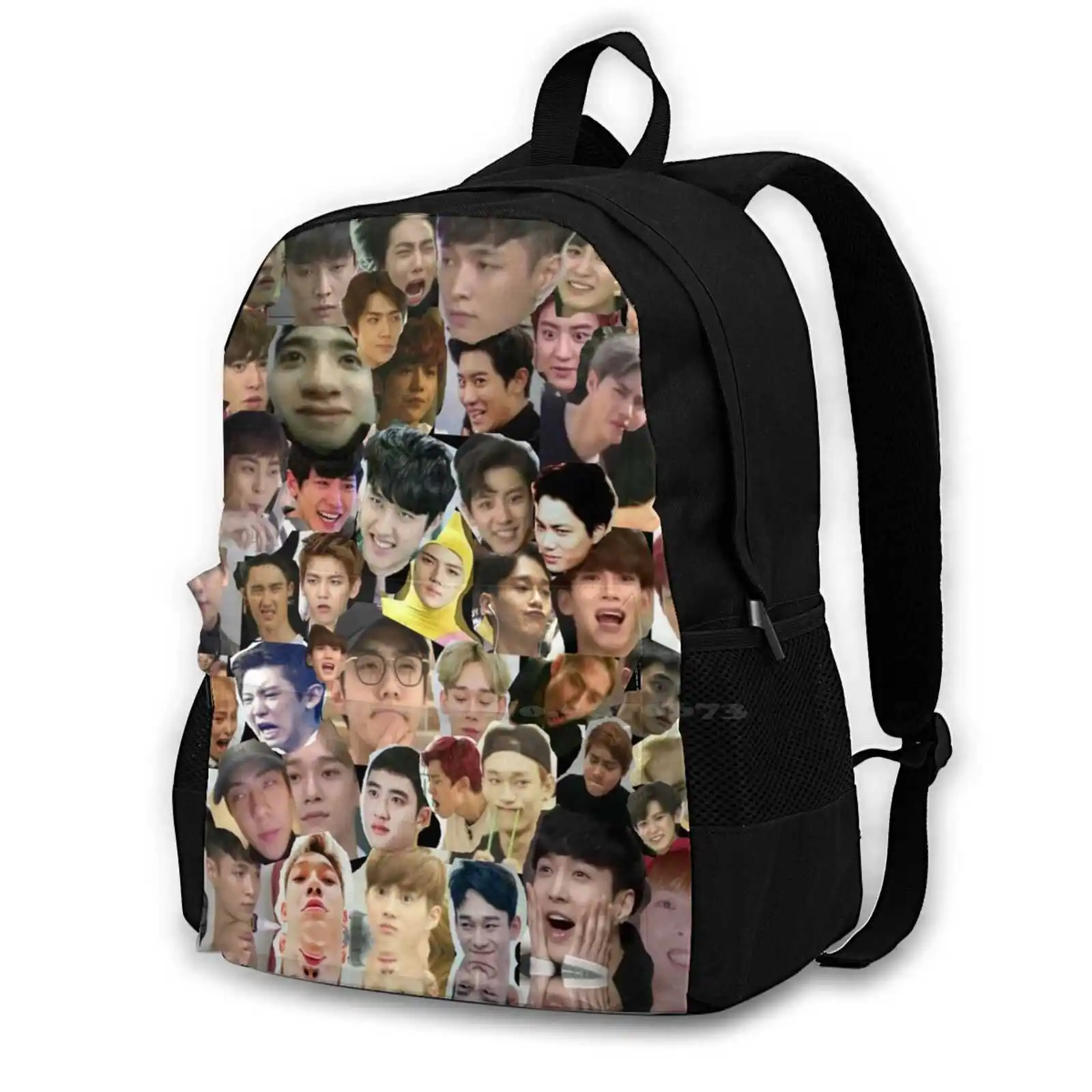 Exo - Meme с коллажем лица студенческий рюкзак для подростков колледжа сумки