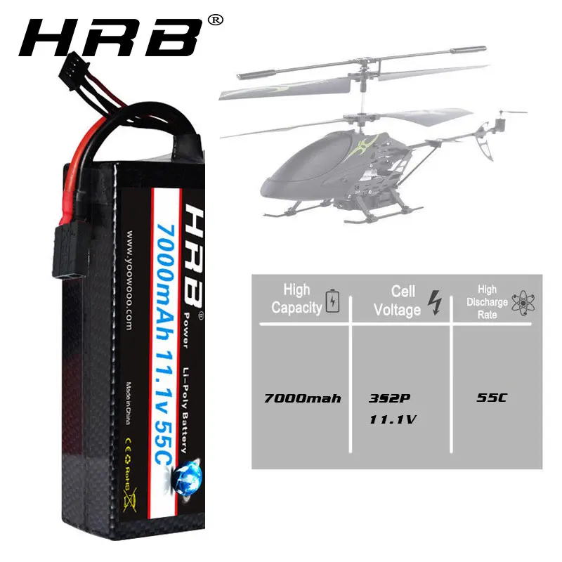 HRB lipo 3s 7000mah жесткий чехол 11,1 v lipo батарея 55C 138*46*37 мм Разъем XT60 trxxas автомобили грузовик Truggy Багги танки вертолет