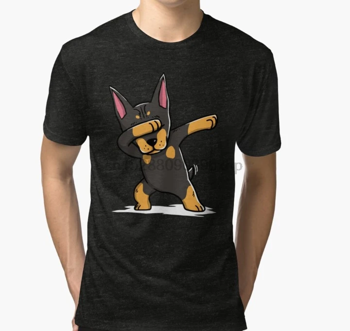 Мужская футболка Dabbing Doberman Pinscher забавная трехслойная wo футболки |