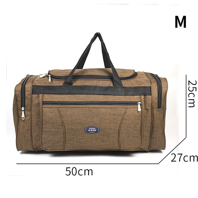 Oxford Waterproof Men Travel Bags Hand Luggage Big Travel Bag Business Large Capacity Weekend Duffle Travel Bag M-brown