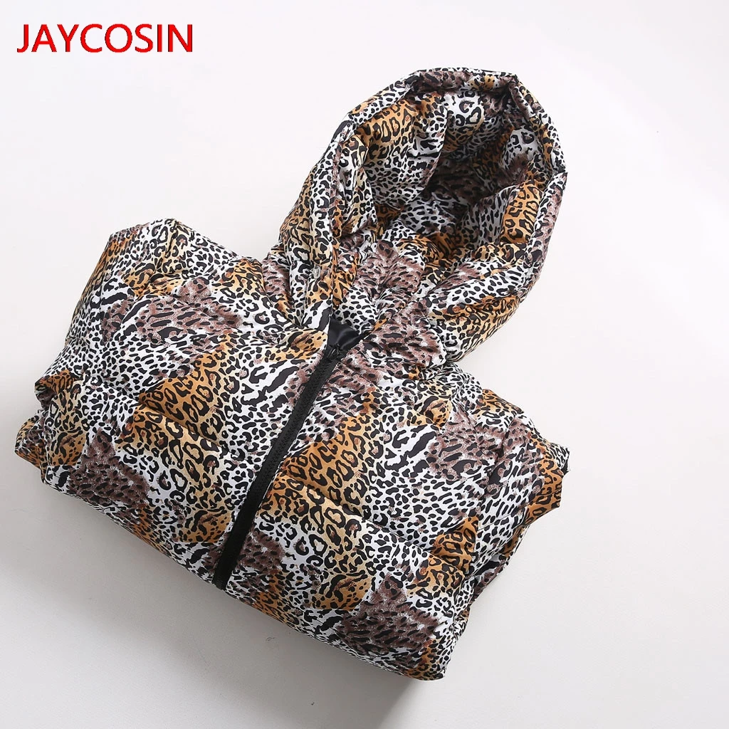 JAYCOSIN женские парки Горячая женская зимняя длинная пуховая хлопковая леопардовая парка Print пальто с капюшоном Куртка Верхняя одежда новое поступление L4008029