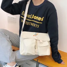 Повседневная модная женская сумка на плечо из хлопковой ткани с овечьей шерстью, Большая складная эко сумка для покупок, одноцветная сумка-мессенджер, кошелек