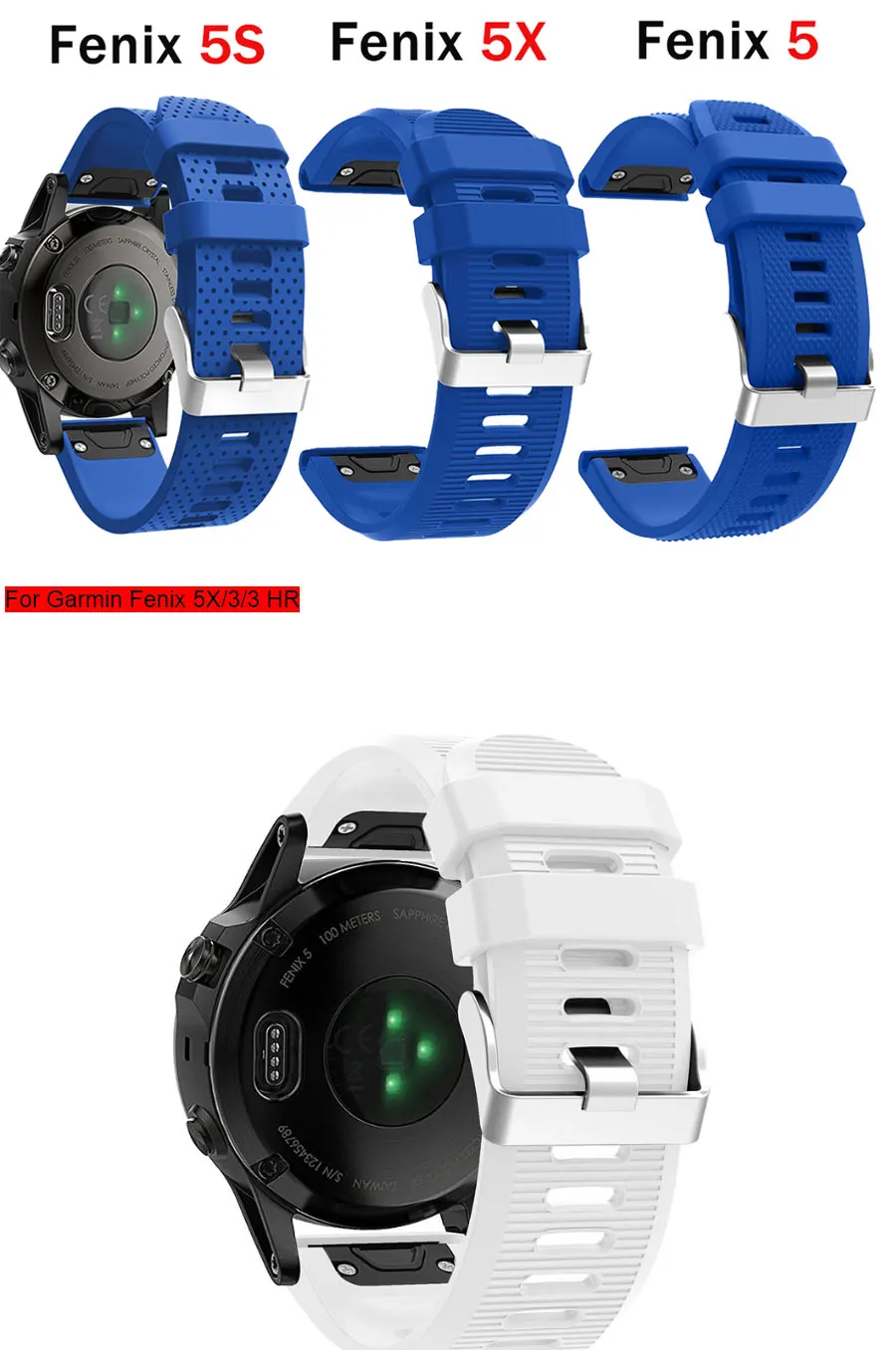 Ремешок QuickFit Garmin Fenix 6 6X6 S/5S 5X5 Plus 3HR силиконовый ремешок Forerunner 945 935/Instinct ремешок для часов 20 мм 22 мм 26 мм