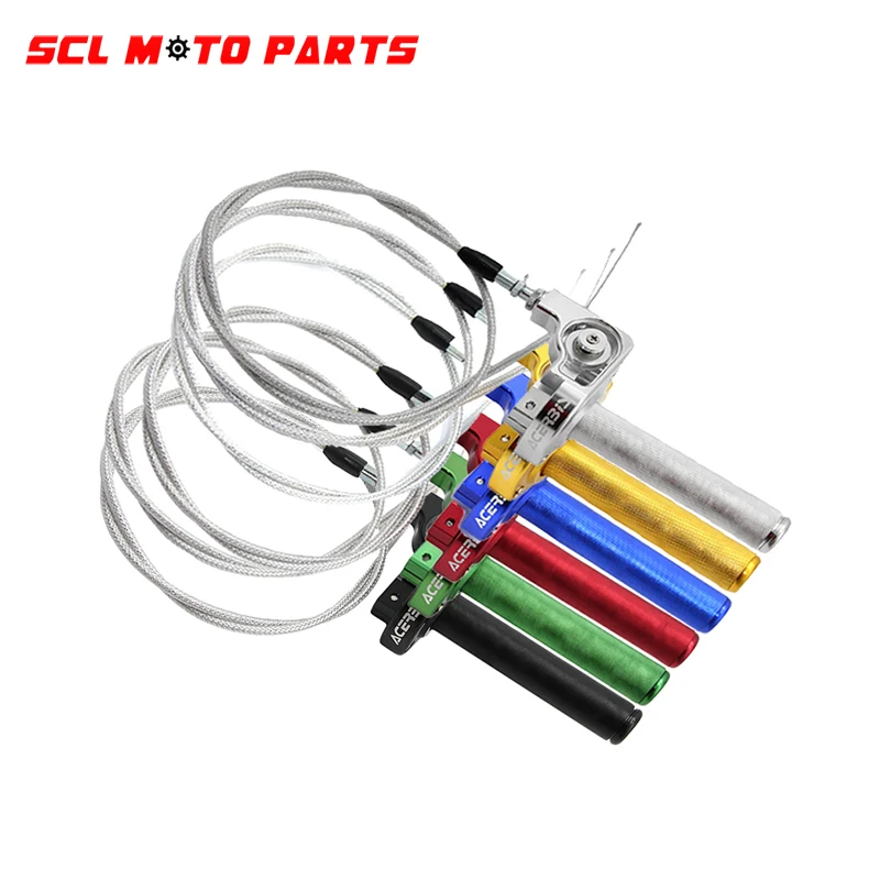 ALconstar-Racing Motorcycle Throttle Grip Twist Quick Action Gas Throttle M10 CNC Aluminum With Cable Fit Dirt Pit Bike
