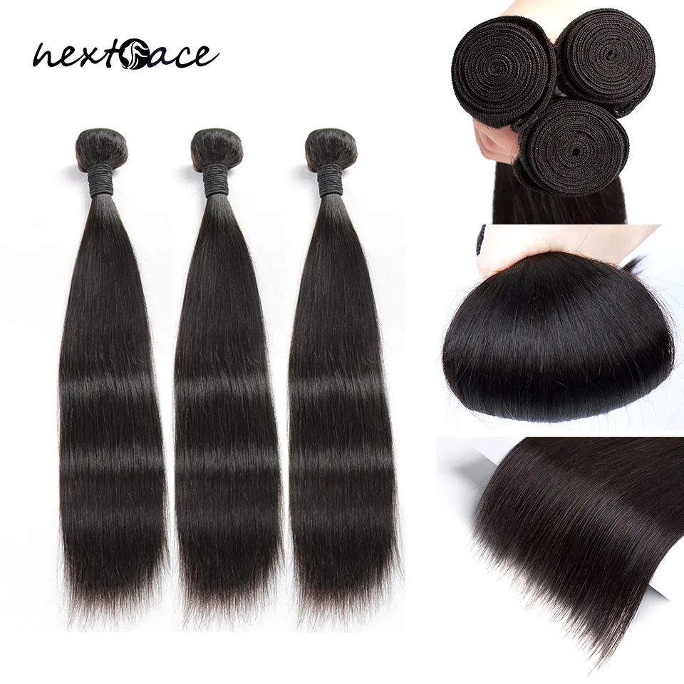 nextface extensions de cheveux brésiliens naturels lisses et couleur tissage de cheveux pouces