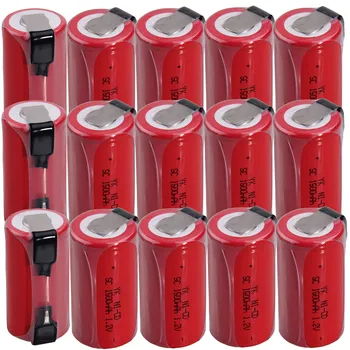 

real capacity ! 15 pieces SC battery 1.2V NICD 1500mah batteries for electric drills power tools COLOR RANDOM