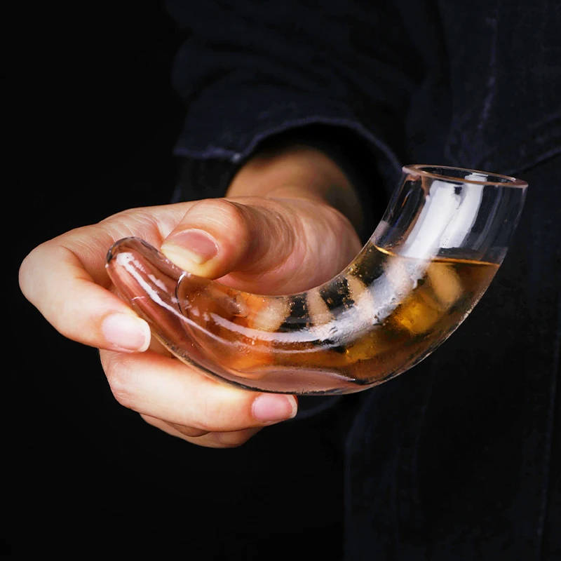 Spain Style Creative Ox Horn Shot Glass Rainbow Cocktail Cup Bar Night Club Tipsy Liquor Spirits Vodka Wine Glasses
