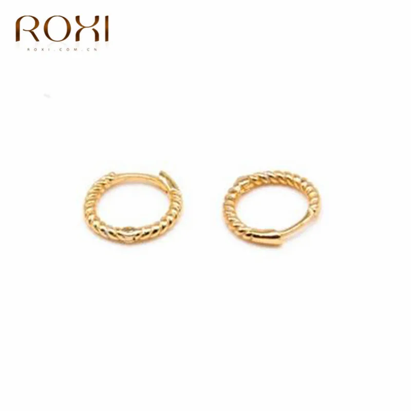 ROXI модные корейские серьги простые с переплетенными линиями серьги-гвоздики для женщин ювелирные изделия для девочек Круглый Круг Серьги из стерлингового серебра 925 пробы