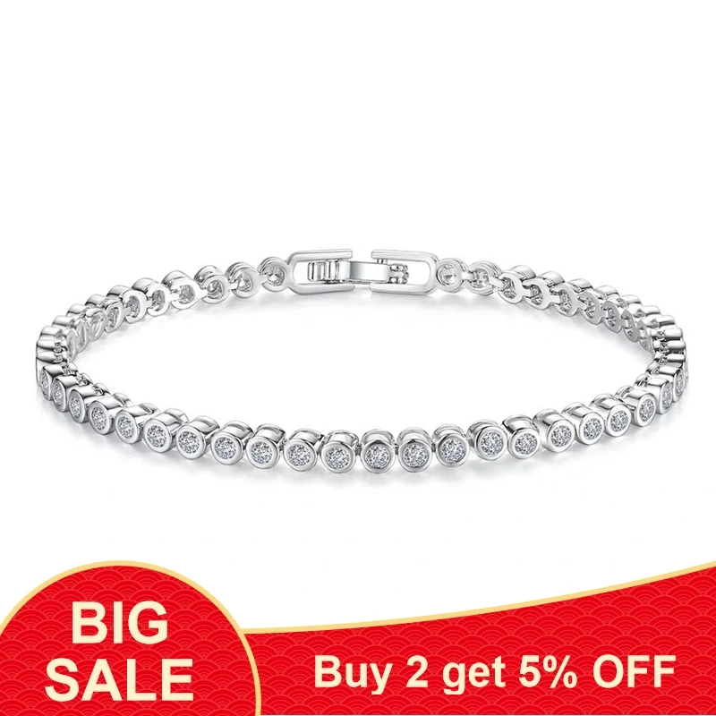 Новые роскошные блестящие Австрийские хрустальные теннисные браслеты для женщин серебристого и золотого цвета, браслет Collier Femme, свадебные ювелирные изделия