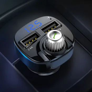 

Led Bluetooth Car Kit Cigarette Lighter Mp3 Fm Transmitter Usb Charger Handsfree Car Charger+aux Car Accessories #Zer