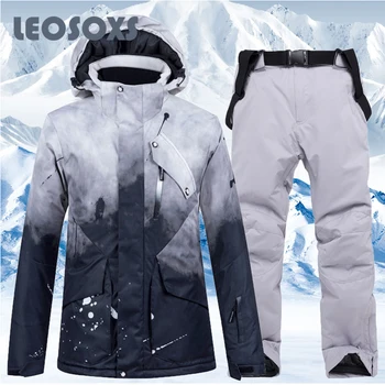 

Ski Suit Women Winter Outdoor Single Double Snowboard Waterproof Warm Thickened Breathable Snow Ski Set For Men And Women 4XL