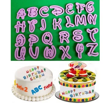 

40pcs Alphanumeric Symbols Printed Fondant Cake Decor Mold Tools Letters Printed Plastic Candy Mould Kitchen Baking Tool