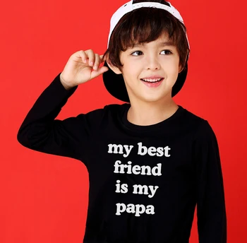 

My Best Friend Is My Papa Kids Funny T Shirt Toddler Unisex Long Sleeve Casual Tees Tops Clothes Children Fashion O-neck Shirts