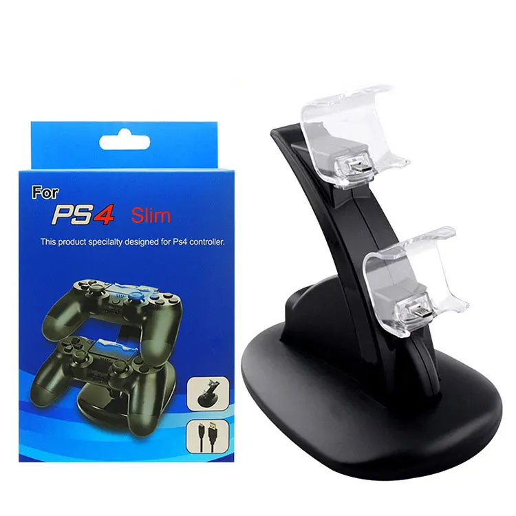 Контроллер Зарядное устройство Док-станция светодиодный двойной USB PS4 Подставка для зарядки колыбели для sony Playstation 4 PS4 Pro PS4 Slim dualshock 4