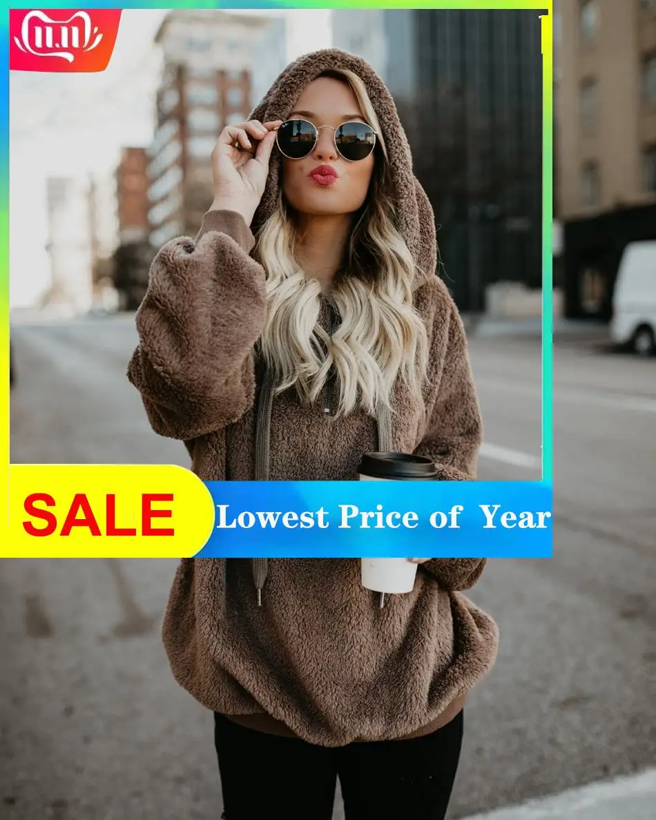Fleece Womens Sweaters 2020 Winter Autumn Hooded Pullover Women Sweater Sweatershirt Tops Pull Femme jumper | Женская одежда